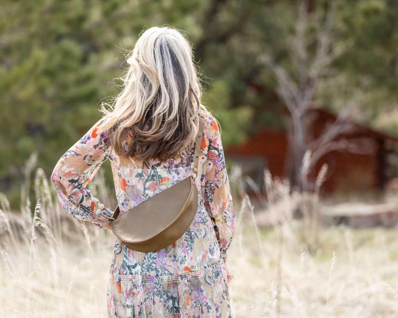 Large sage green leather bag
