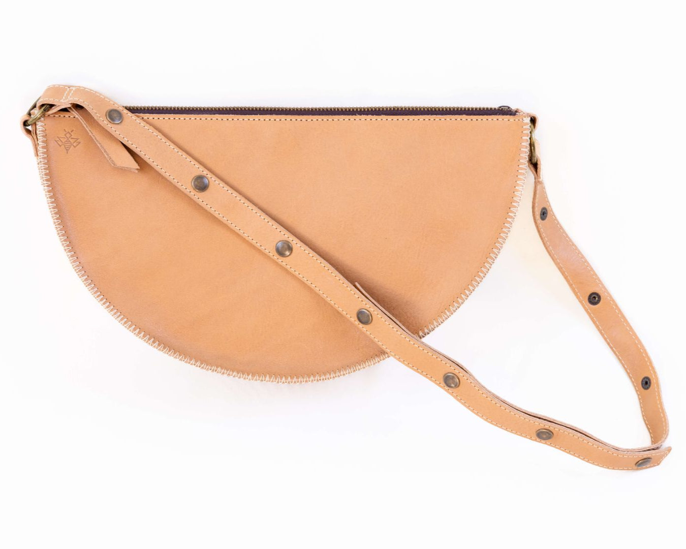 Large natural leather bag in blush