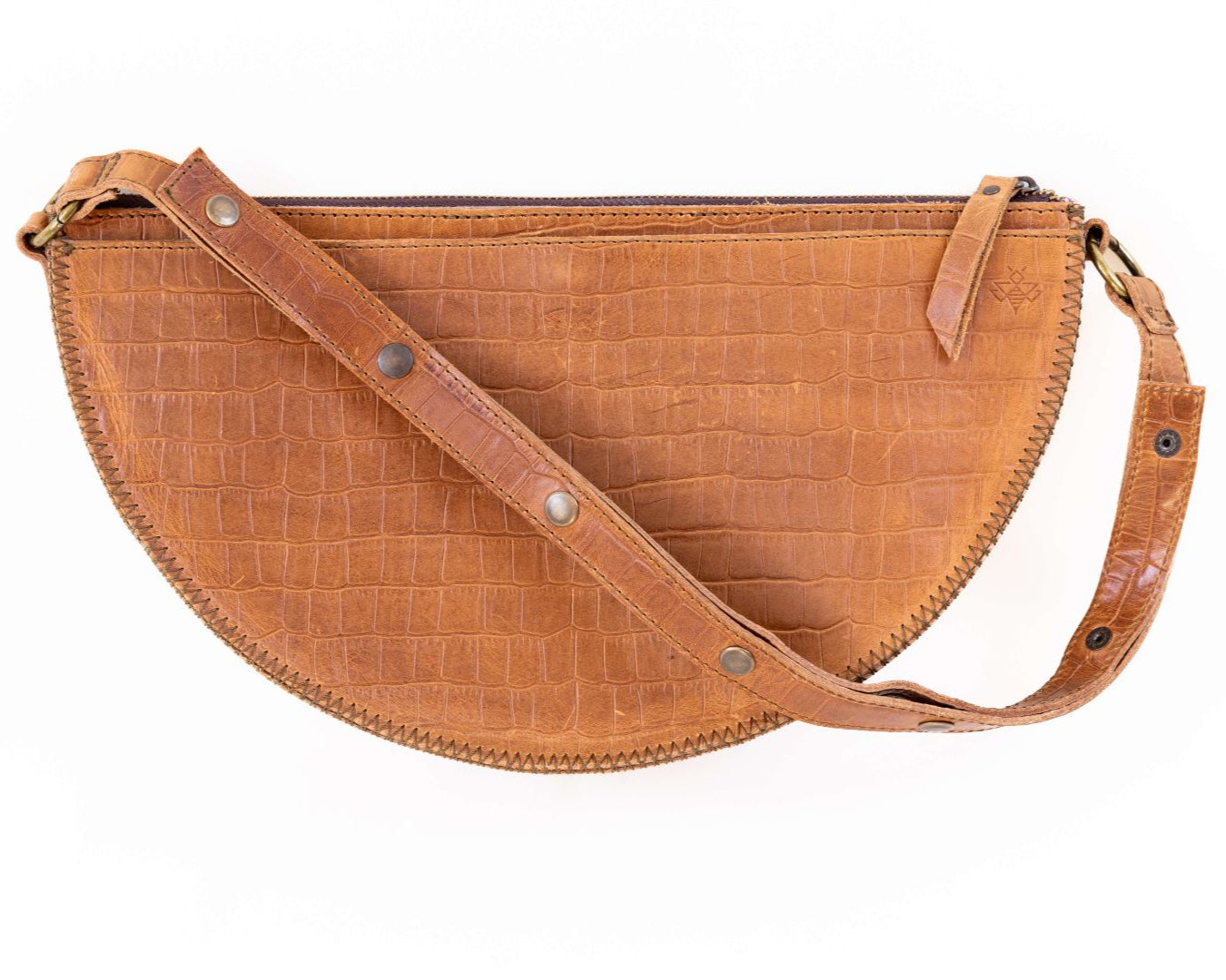 Large honey croc leather bag