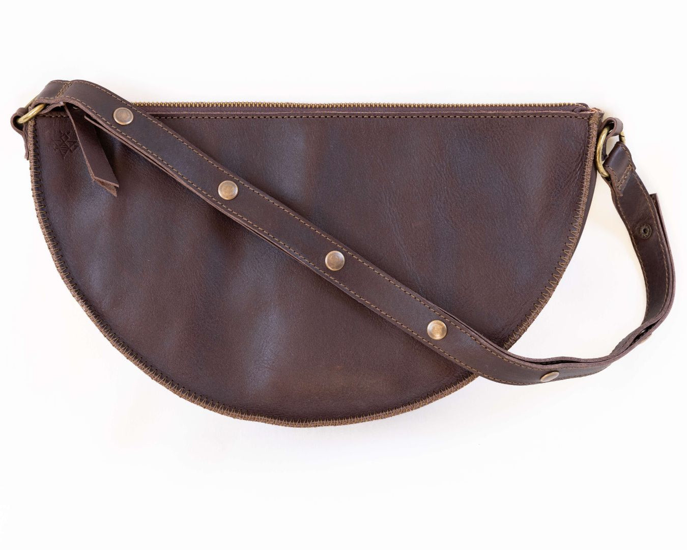 Large dark brown leather bag