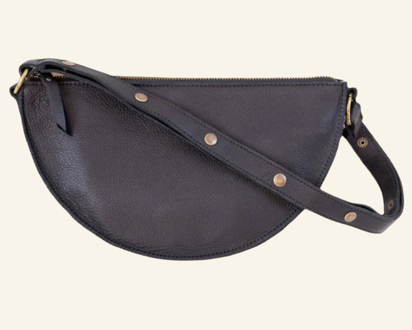 Medium black leather crossbody bag
