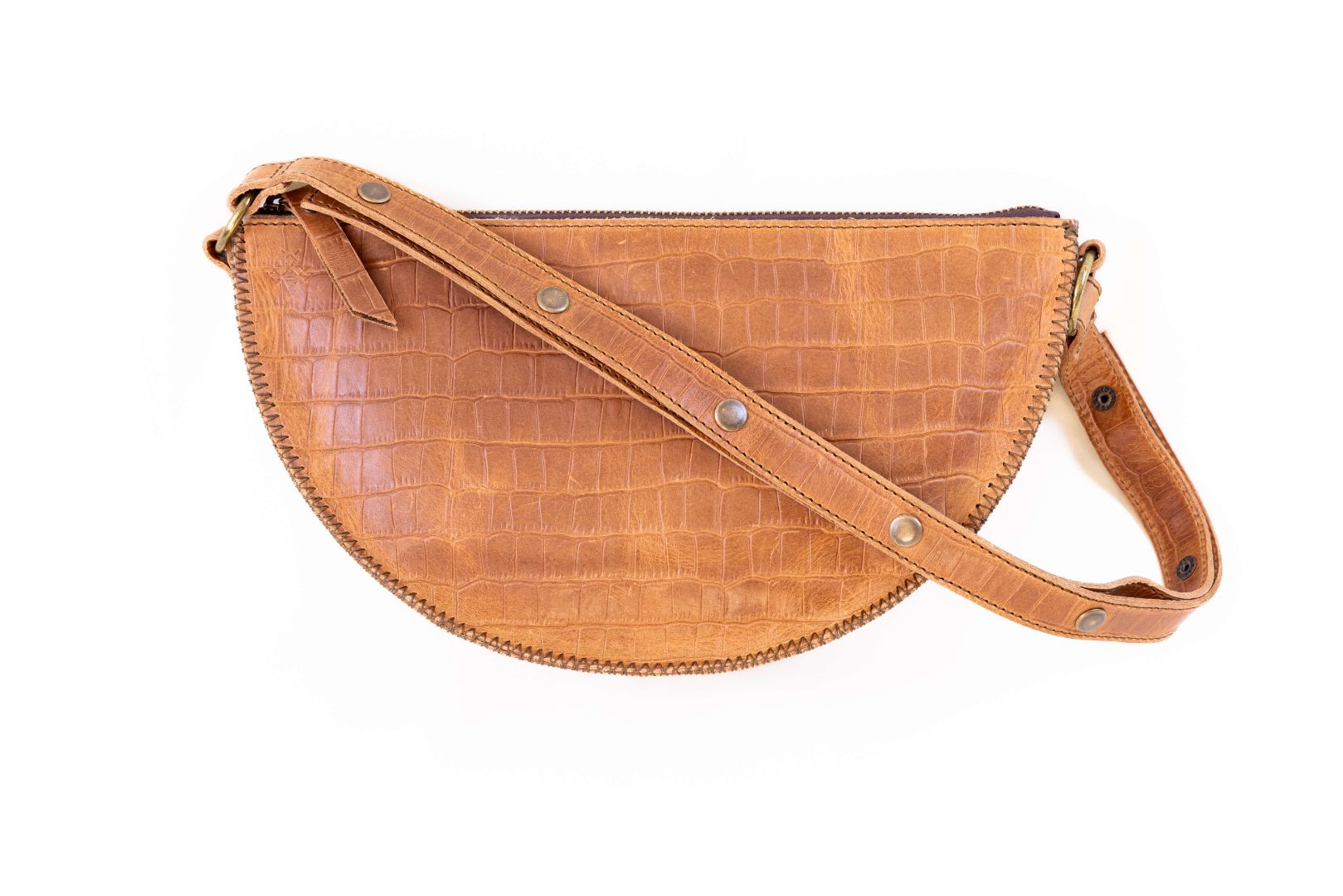 Medium honey croc leather bag