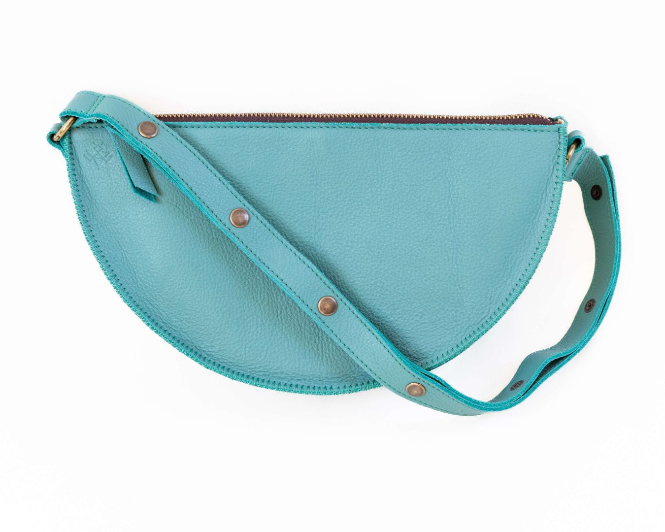 Medium turquoise leather bag
