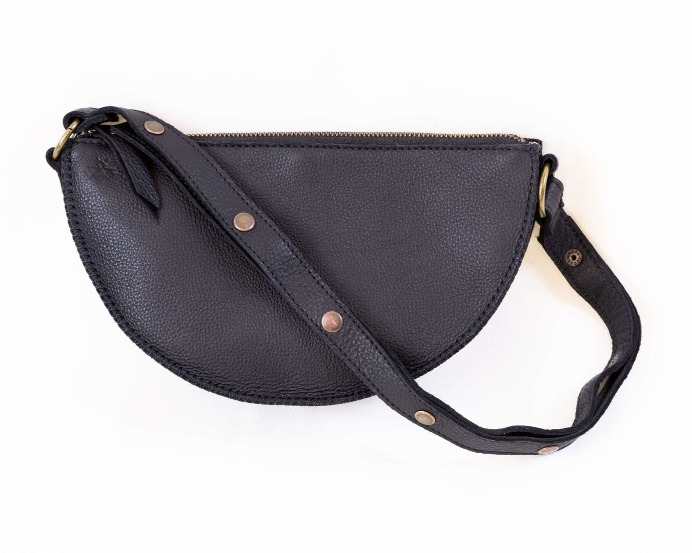Small black leather pouch