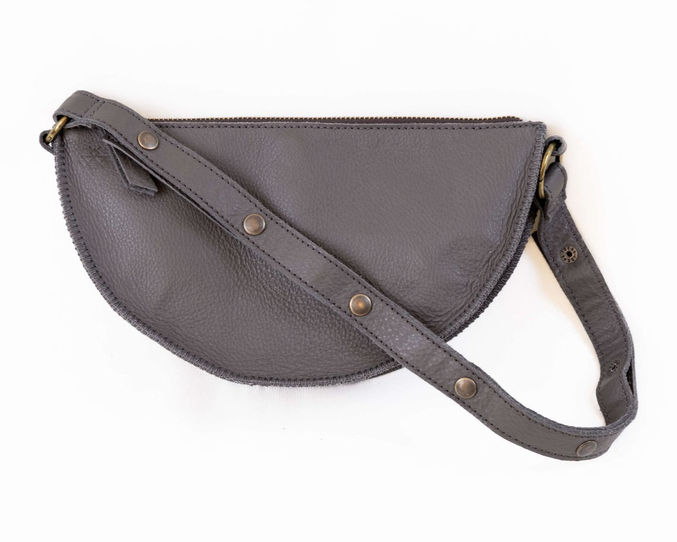 Small grey leather bag