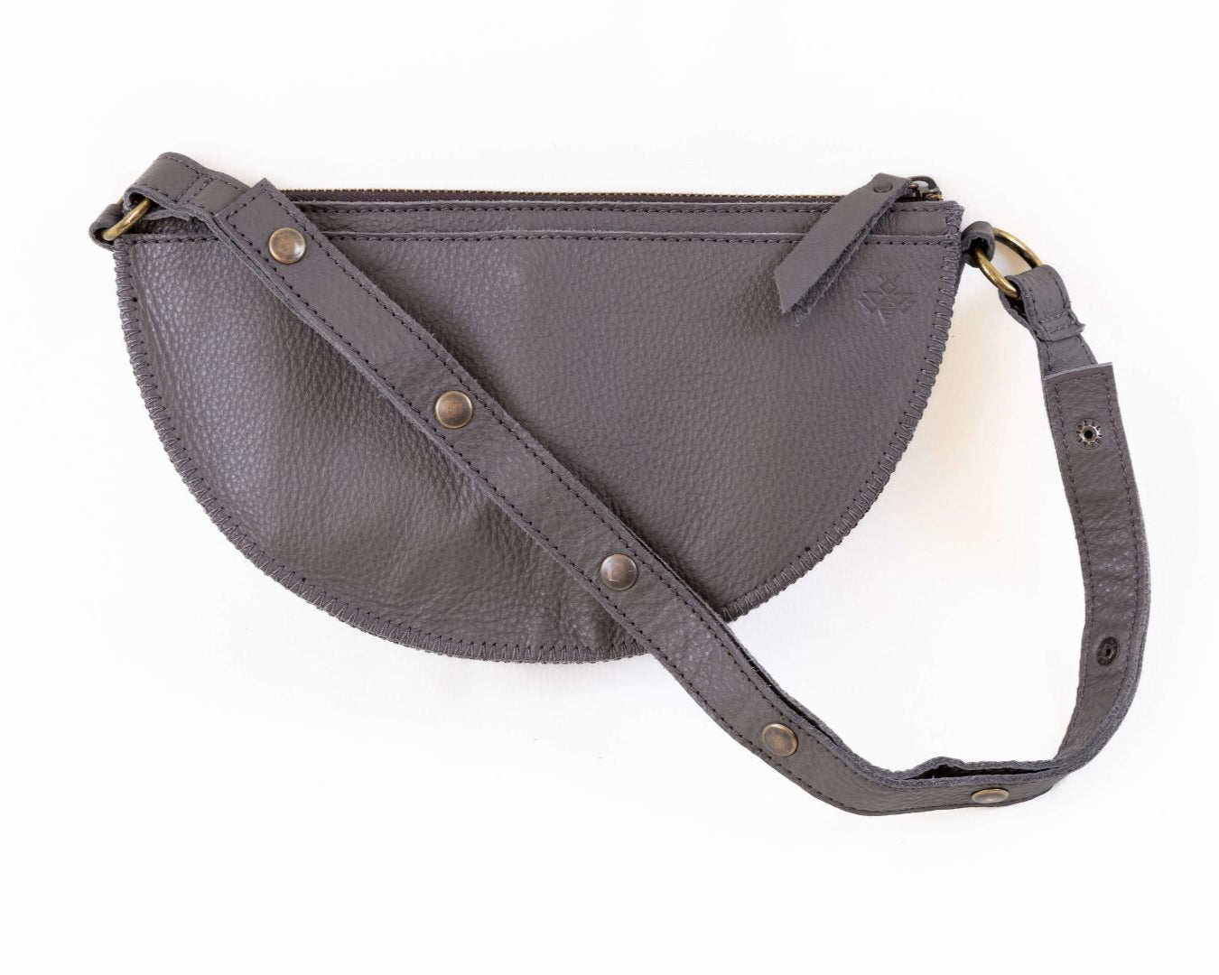 Small grey leather bag
