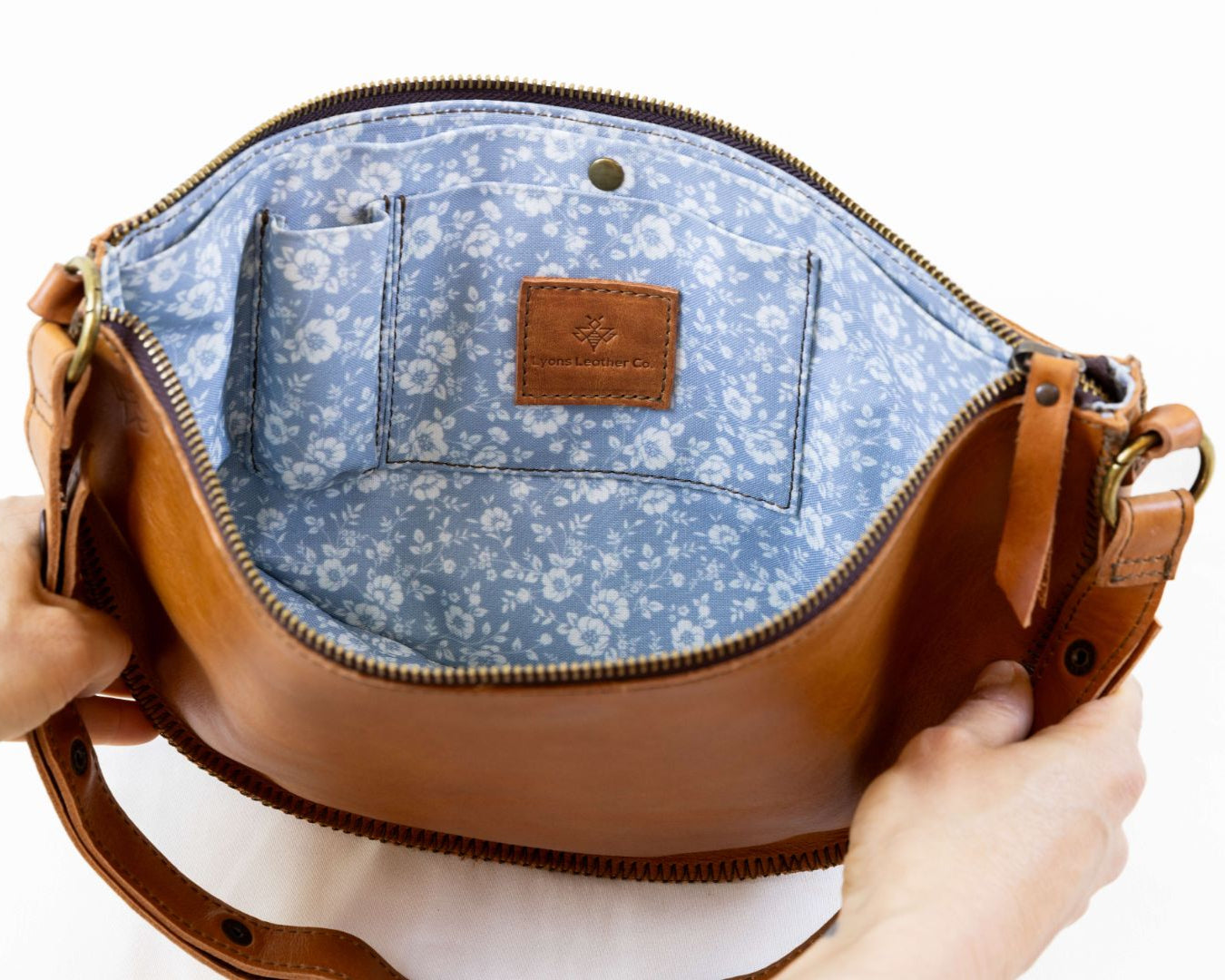 Large honey leather light brown bag
