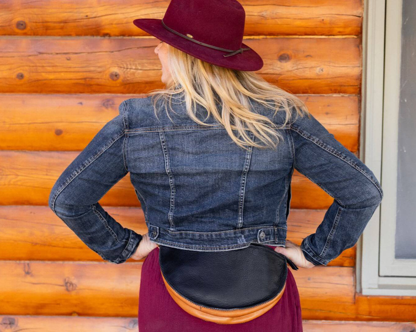 Large black and brown leather bag