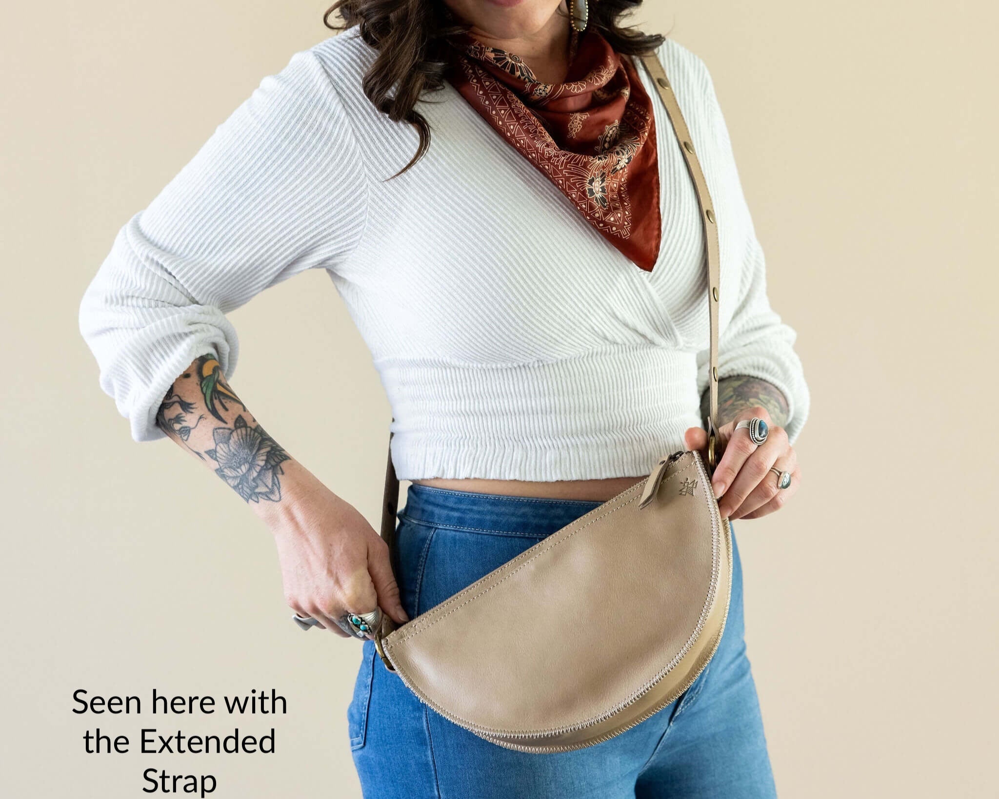 Medium tan leather bag, Crossbody bag