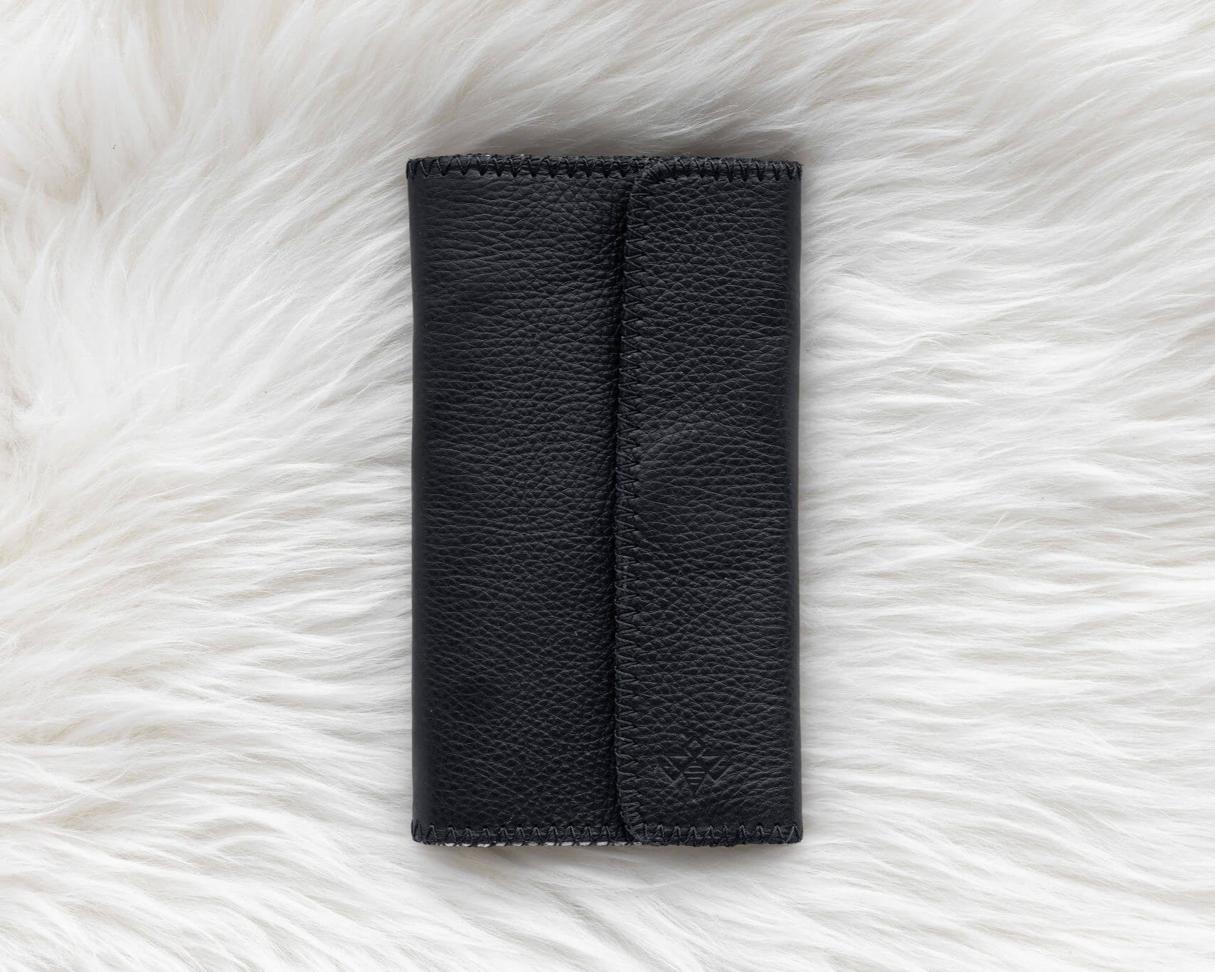 Black leather wallet for traveling