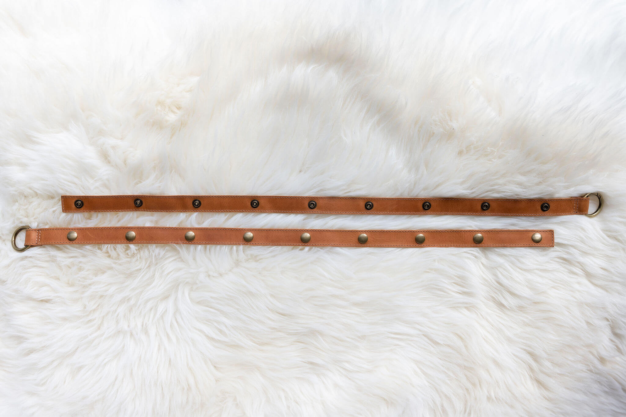 Leather straps for bags, Extender straps in light brown
