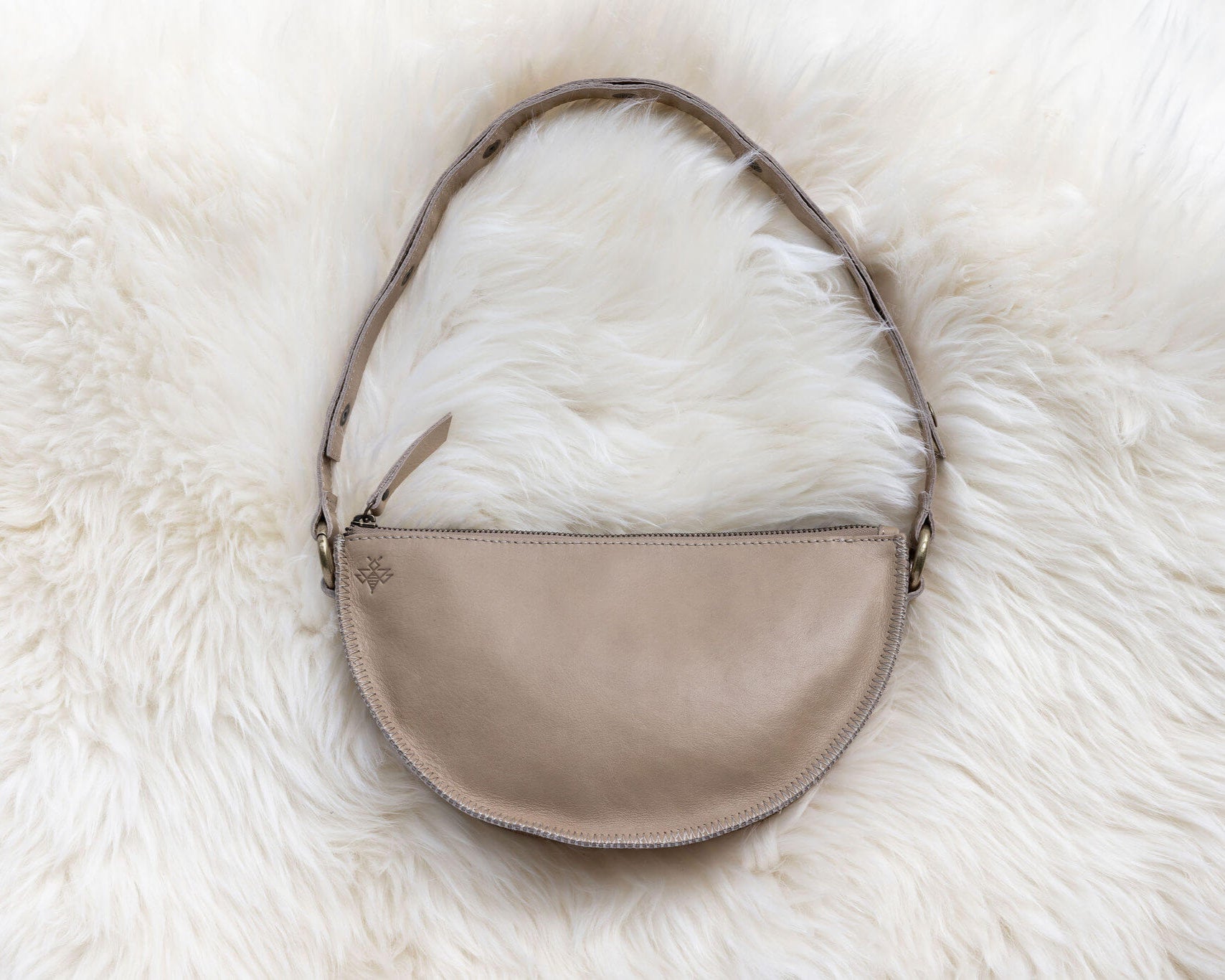 Small tan leather bag, Crossbody bag
