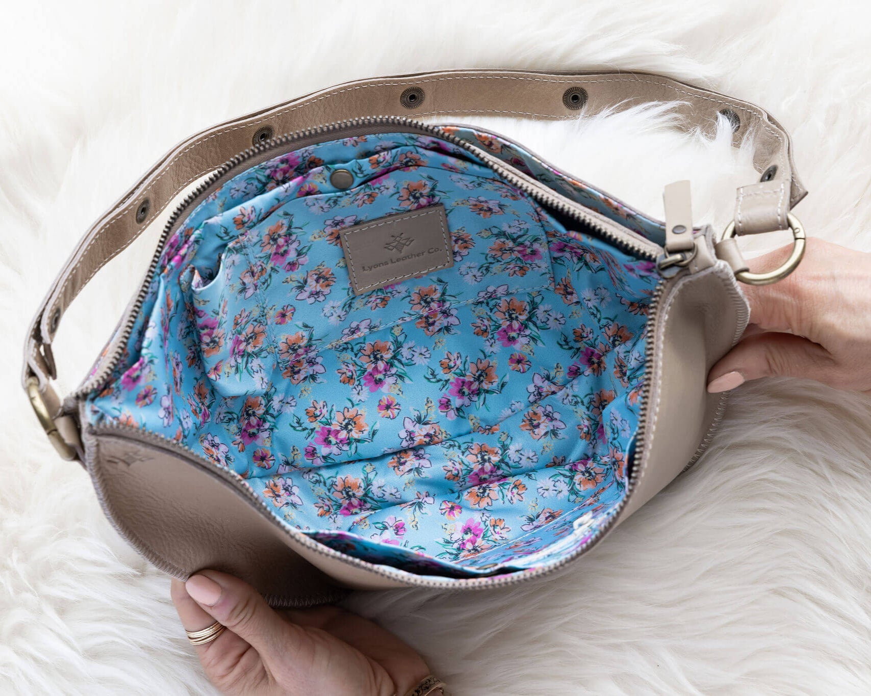 Large tan leather bag, Crossbody bag