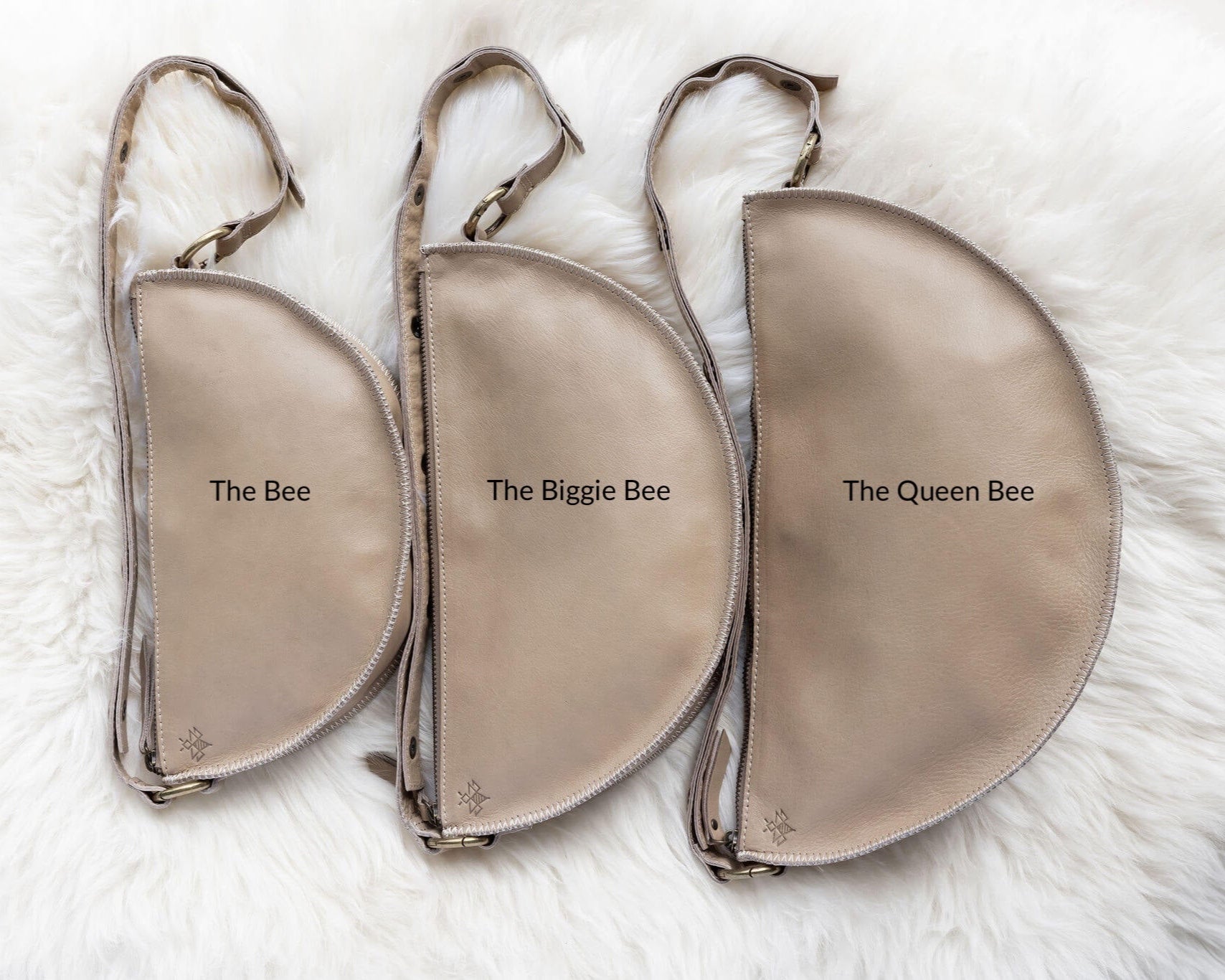 Tan leather bag size comparison