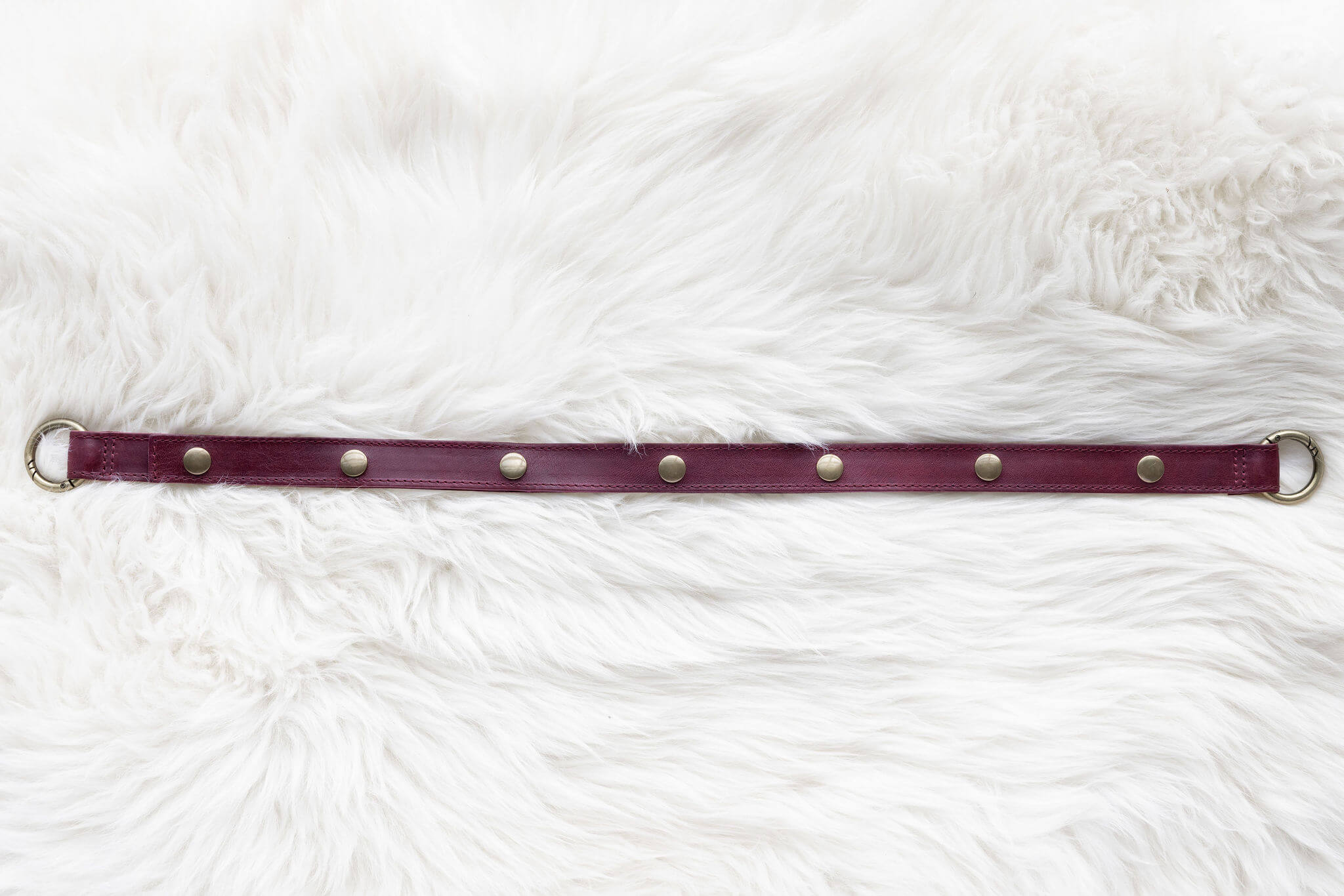 Leather straps for bags, Adjustable cherry red leather straps