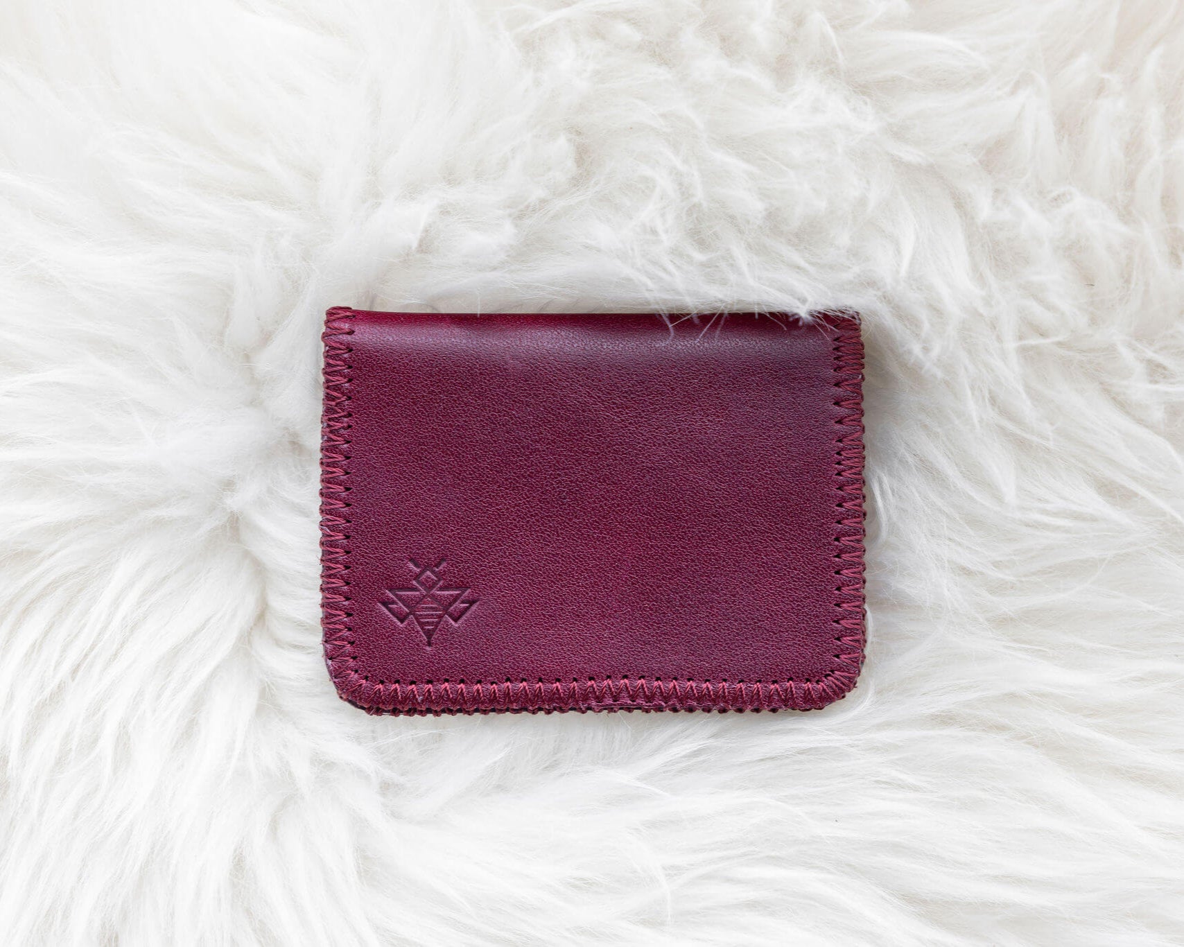 Small cherry red leather wallet