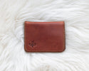 Small leather cognac wallet