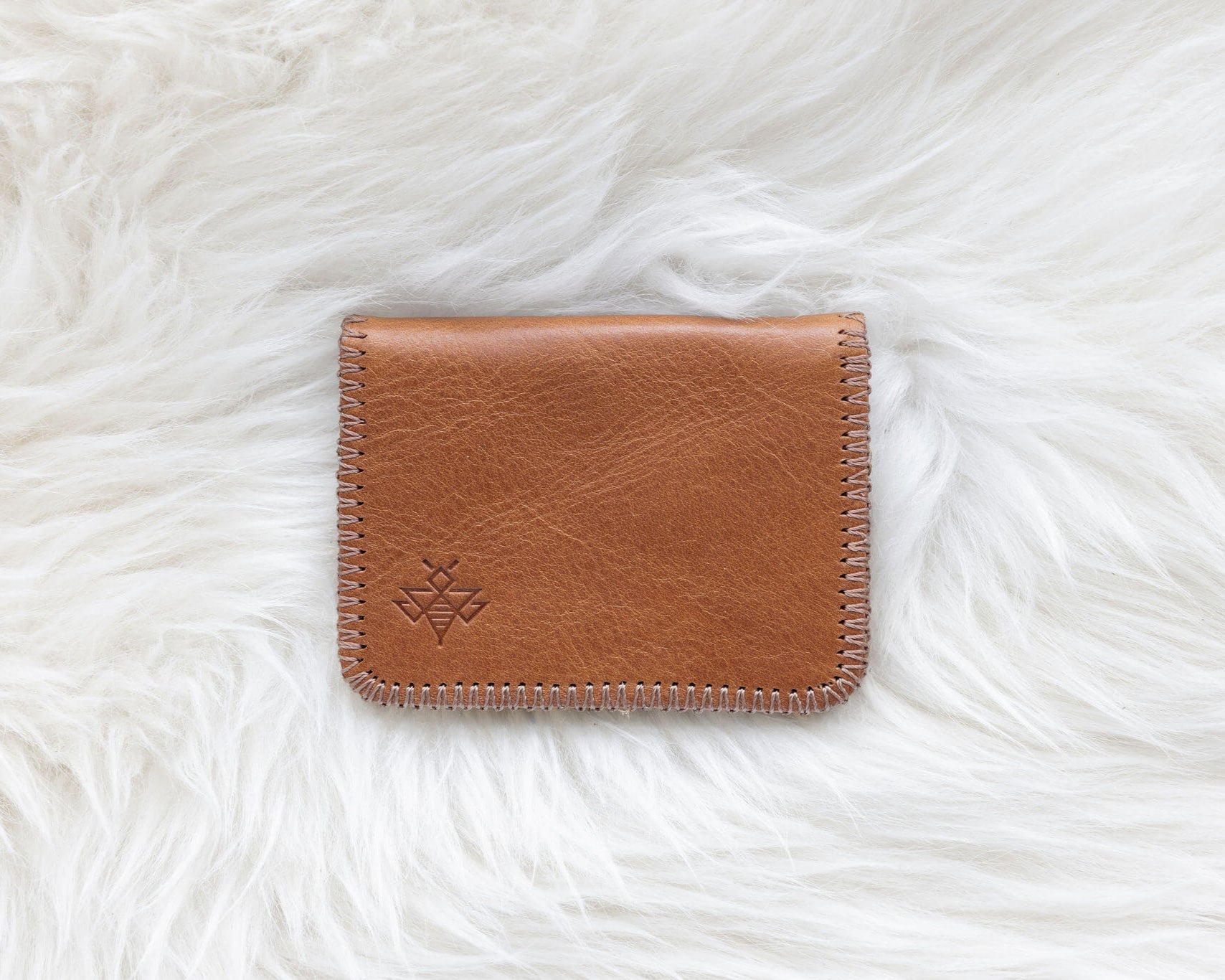 Small light brown leather honey wallet