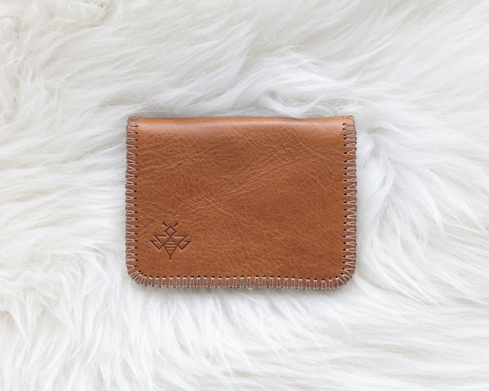 Small light brown leather honey wallet