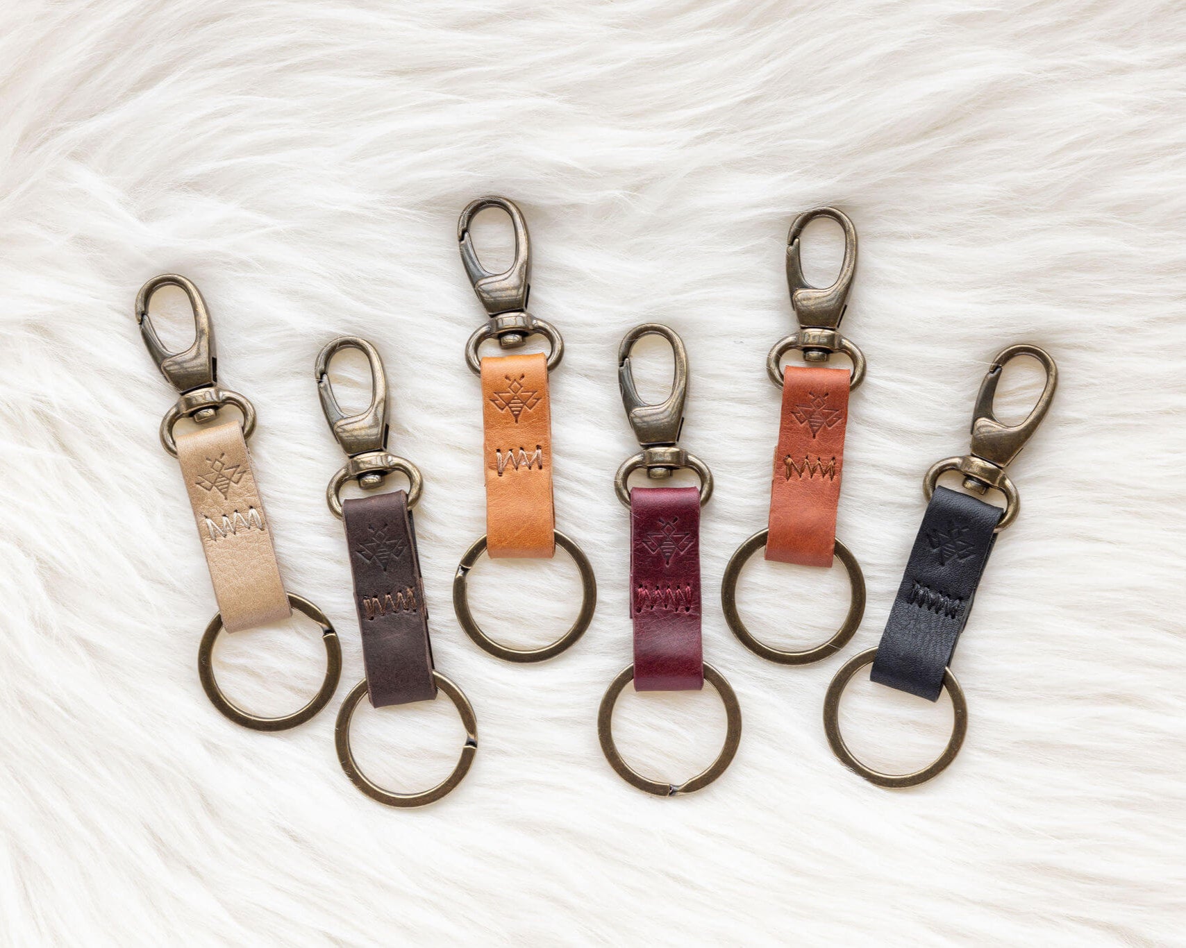 Small leather keychains