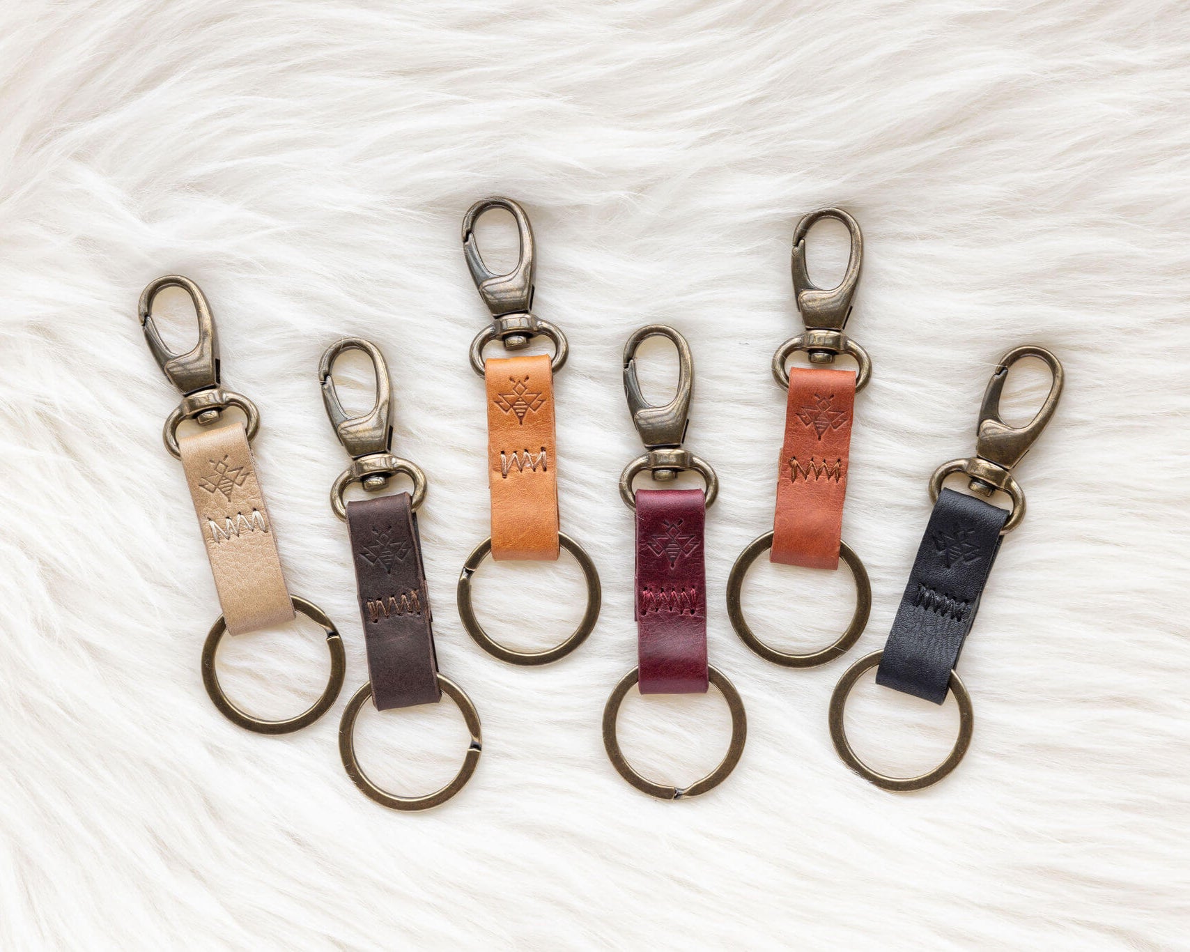 Small leather keychains