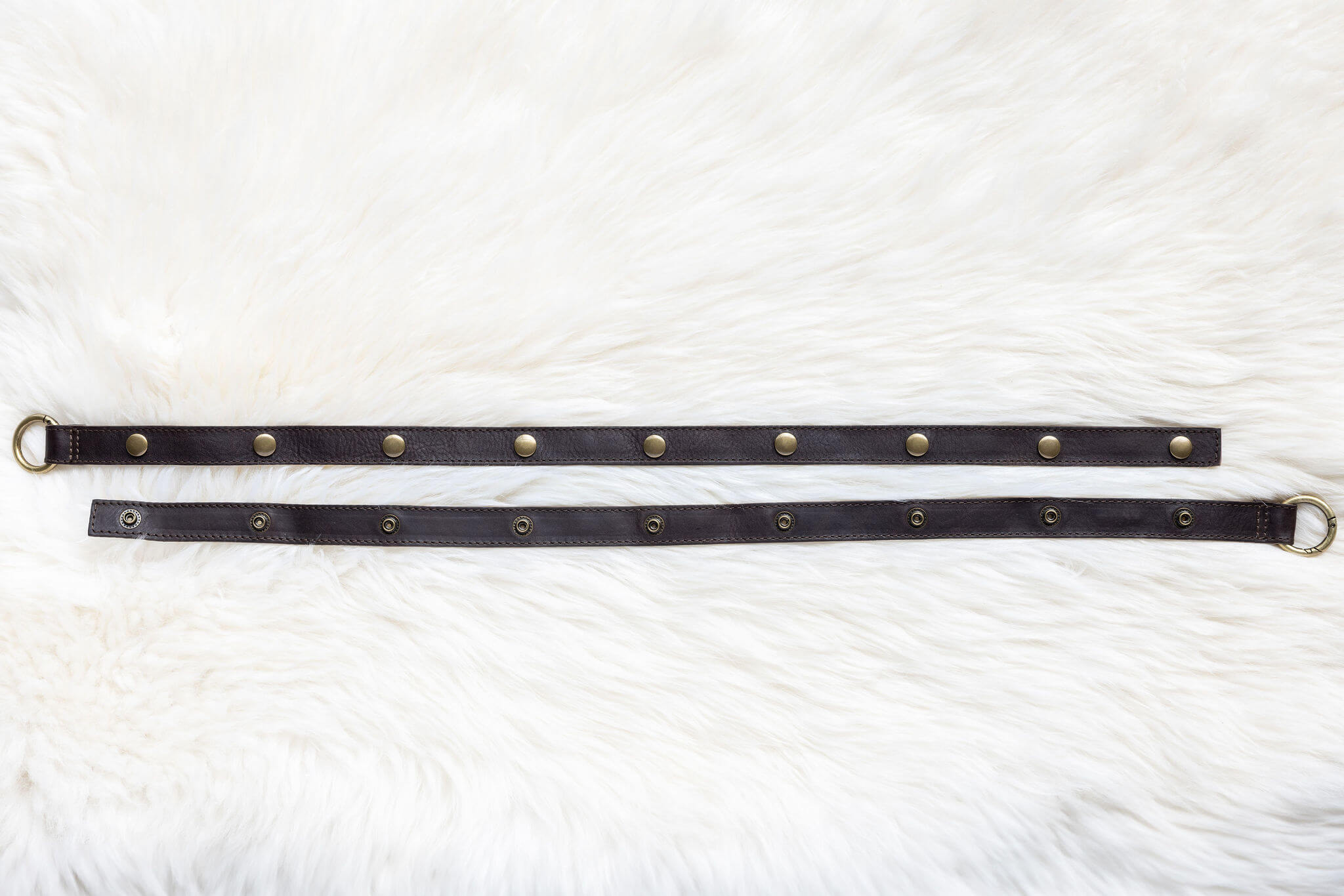 Leather straps for bags, Extender straps in dark brown