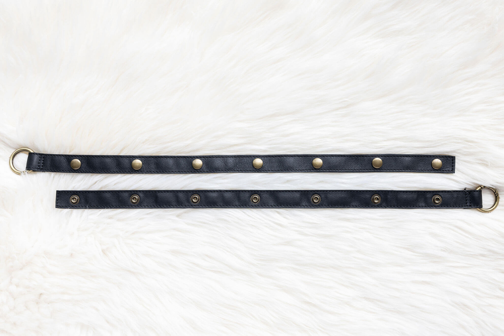 Leather straps for bags, Adjustable black leather straps