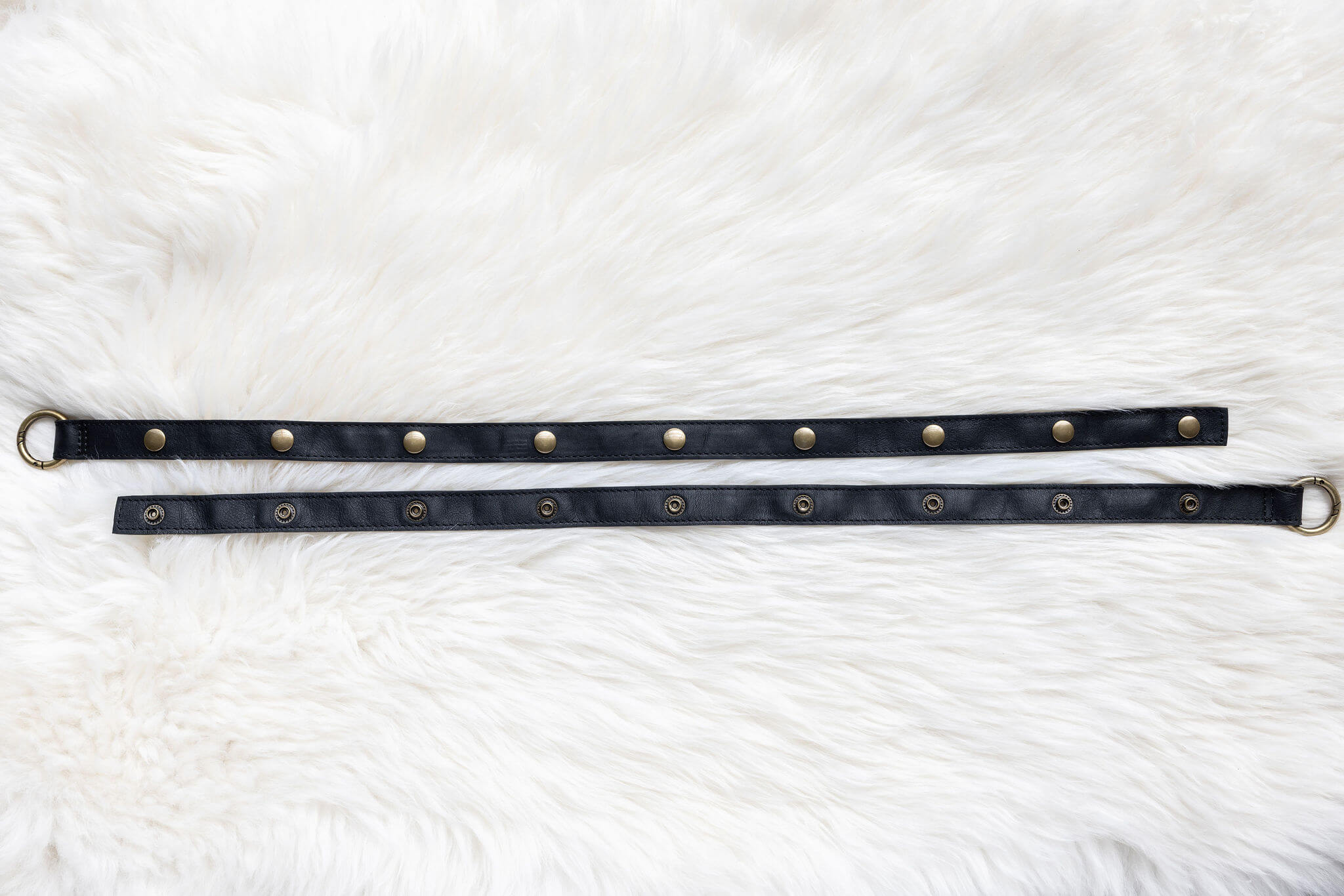 Leather straps for bags, Extender straps in black