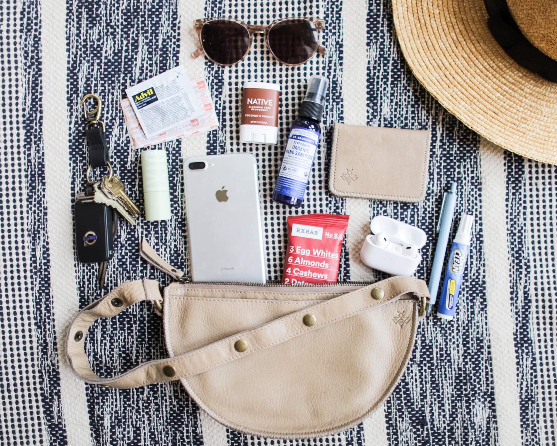 Small tan leather bag, Crossbody bag