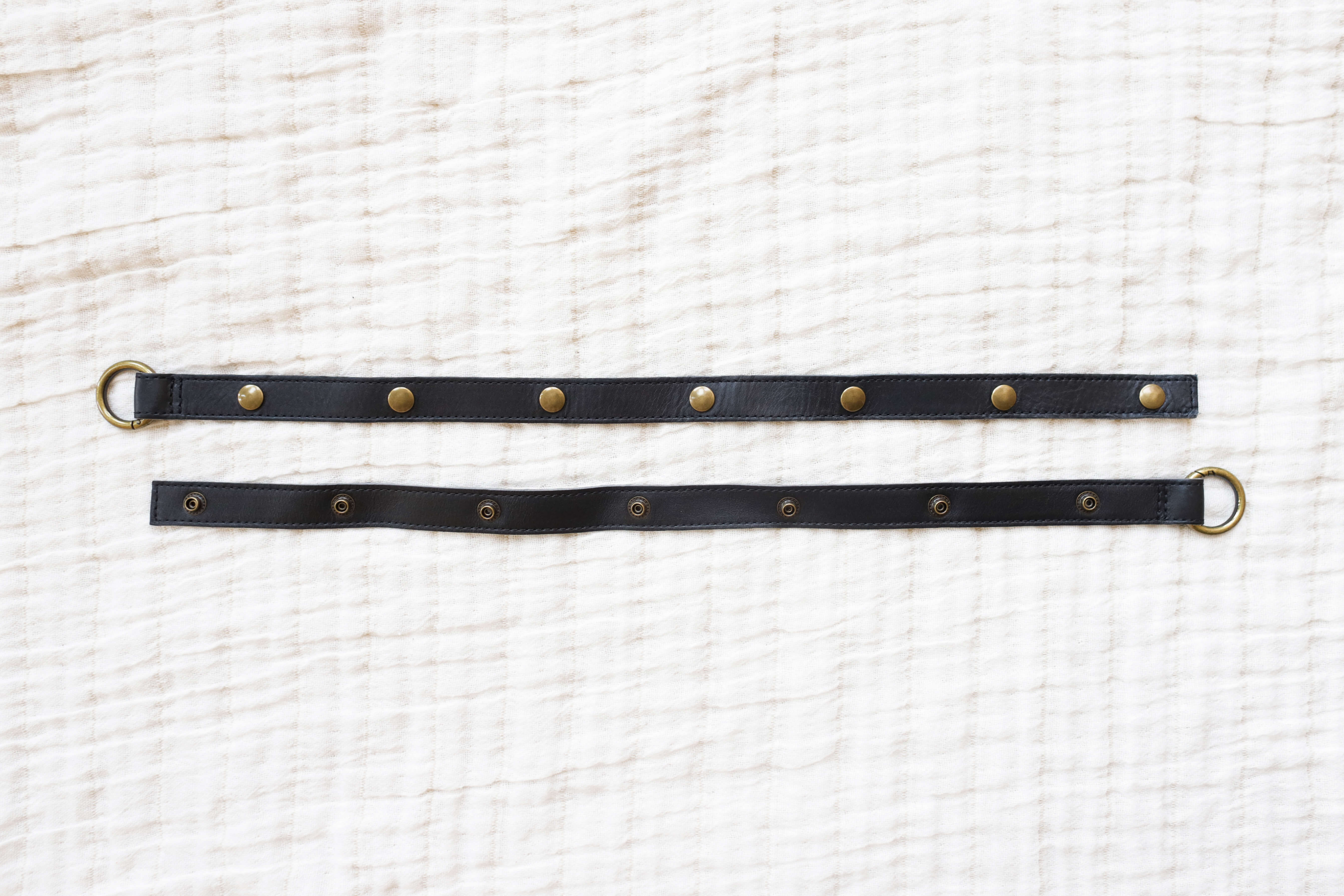 Leather straps for bags, Adjustable dark blue leather straps
