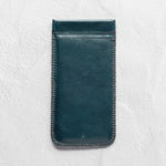 Teal leather sunglass case
