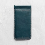 Teal leather sunglass case