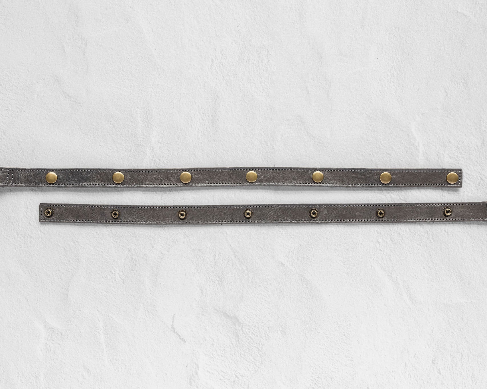 Leather straps for bags, Adjustable charcoal leather straps