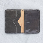 Small charcoal leather wallet