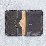 Small charcoal leather wallet