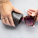 Charcoal leather sunglass case