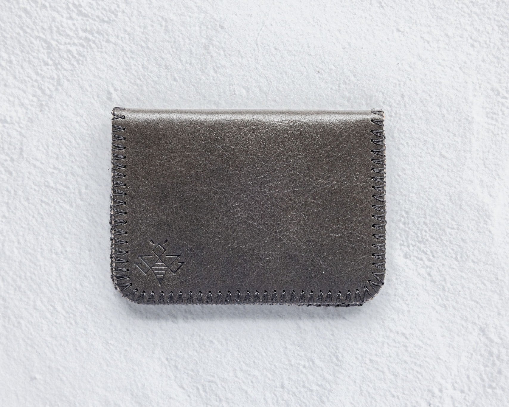 Small charcoal leather wallet