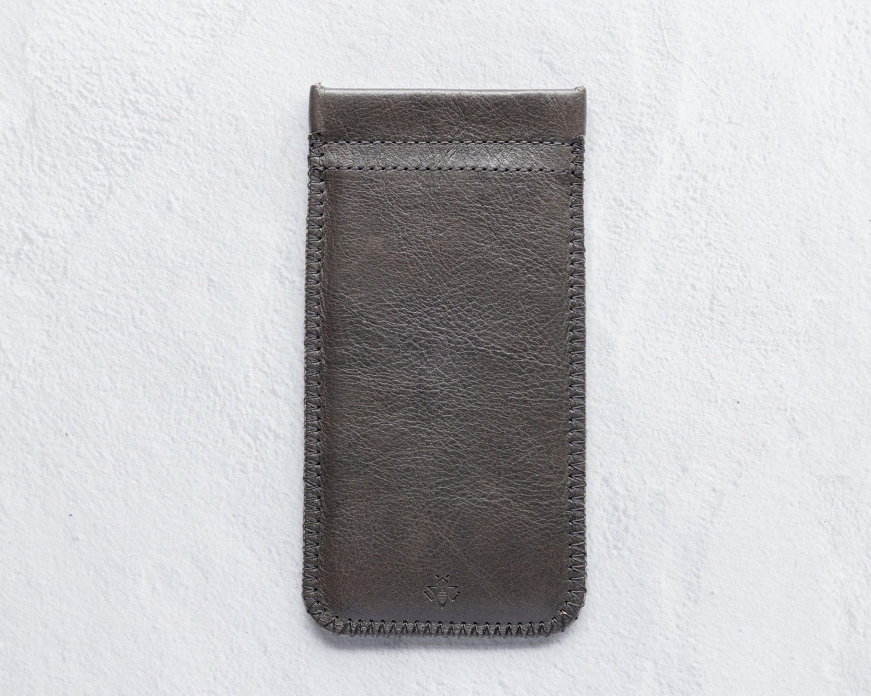 Charcoal leather sunglass case