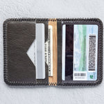 Small charcoal leather wallet