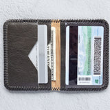 Small charcoal leather wallet