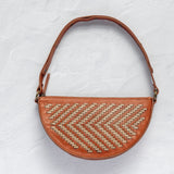 The Woven Terracotta & Seashell Biggie Bee, front view
