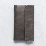 Charcoal leather wallet for traveling