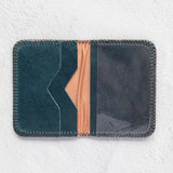 Small teal leather wallet