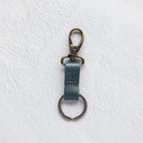 Small leather keychain, Teal leather keychain