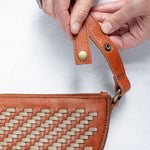 Close-up of the Patented Snap Strap System on the Woven Queen Bee