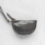 Mini charcoal leather pouch