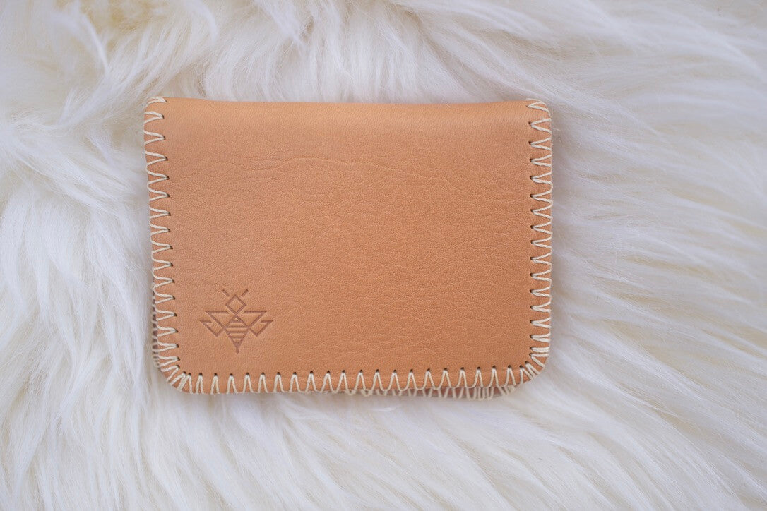 Small natural leather wallet