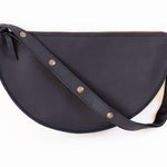 Large black leather bag