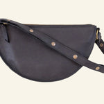 Medium black leather crossbody bag