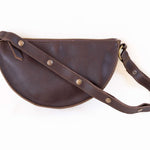 Small dark brown leather bag